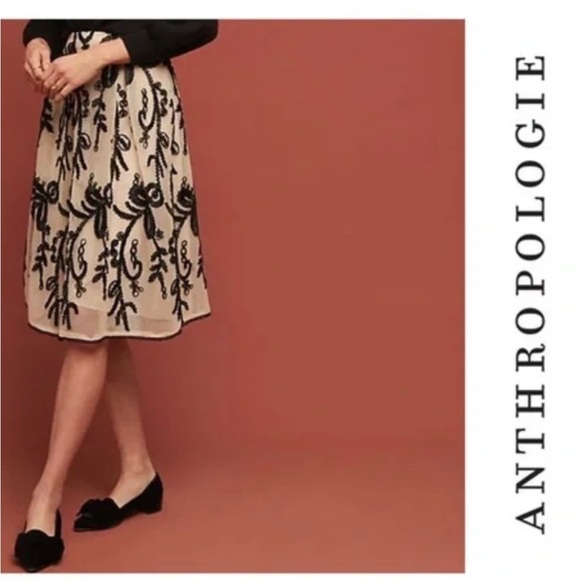 NWT👗 Anthropologie /dRA Los Angeles Embroidered Tulle Skirt SZ-S - Picture 3 of 13